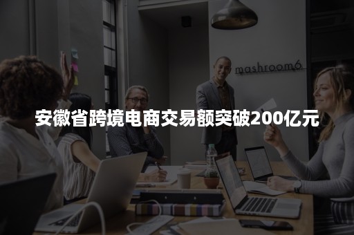 安徽省跨境电商交易额突破200亿元