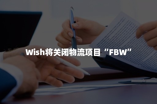 Wish将关闭物流项目“FBW”