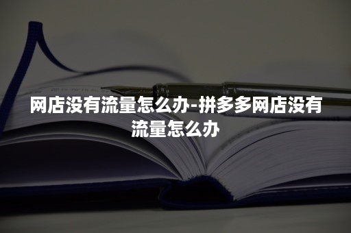 网店没有流量怎么办-拼多多网店没有流量怎么办