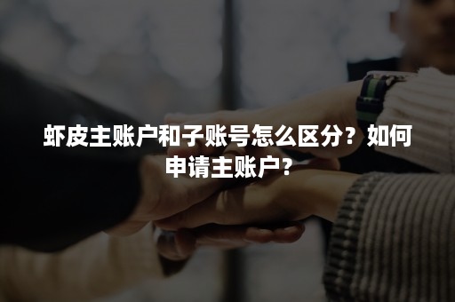 虾皮主账户和子账号怎么区分？如何申请主账户？