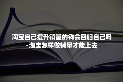 淘宝自己提升销量的钱会回归自己吗-淘宝怎样做销量才能上去