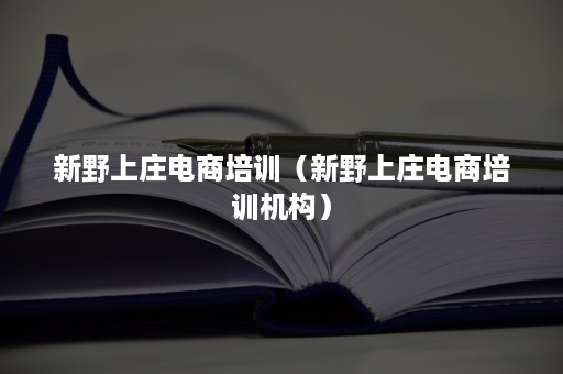 新野上庄电商培训（新野上庄电商培训机构）