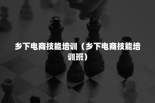 乡下电商技能培训（乡下电商技能培训班）