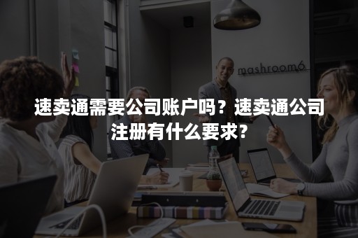 速卖通需要公司账户吗？速卖通公司注册有什么要求？