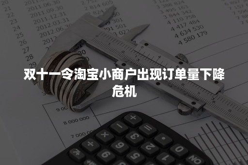 双十一令淘宝小商户出现订单量下降危机