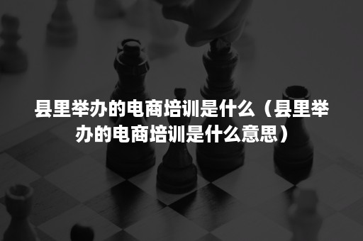 县里举办的电商培训是什么（县里举办的电商培训是什么意思）