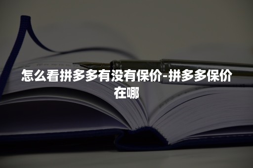 怎么看拼多多有没有保价-拼多多保价在哪