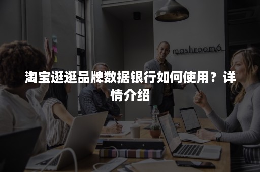 淘宝逛逛品牌数据银行如何使用？详情介绍