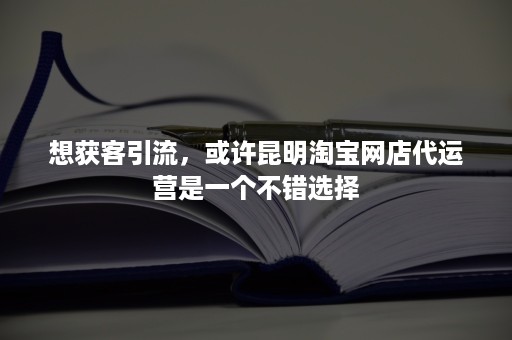 想获客引流，或许昆明淘宝网店代运营是一个不错选择