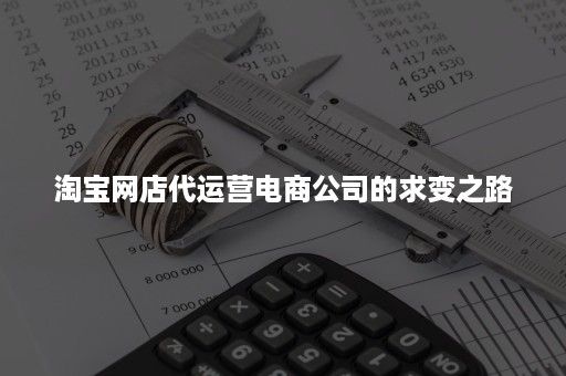 淘宝网店代运营电商公司的求变之路