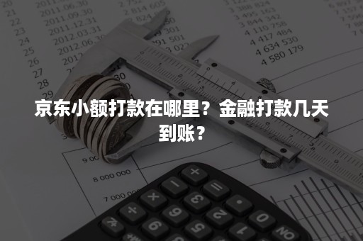 京东小额打款在哪里？金融打款几天到账？