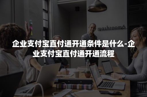 企业支付宝直付通开通条件是什么-企业支付宝直付通开通流程