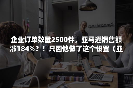 企业订单数量2500件，亚马逊销售额涨184%？！只因他做了这个设置（亚马逊订单商品最大数量是什么意思）