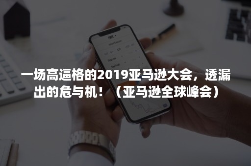 一场高逼格的2019亚马逊大会，透漏出的危与机！（亚马逊全球峰会）