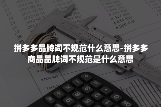 拼多多品牌词不规范什么意思-拼多多商品品牌词不规范是什么意思