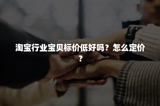 淘宝行业宝贝标价低好吗？怎么定价？