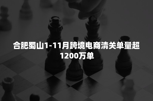 合肥蜀山1-11月跨境电商清关单量超1200万单