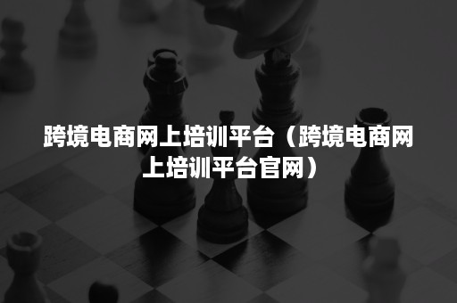 跨境电商网上培训平台（跨境电商网上培训平台官网）