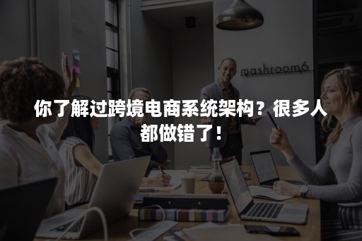 你了解过跨境电商系统架构？很多人都做错了！