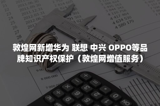 敦煌网新增华为 联想 中兴 OPPO等品牌知识产权保护（敦煌网增值服务）