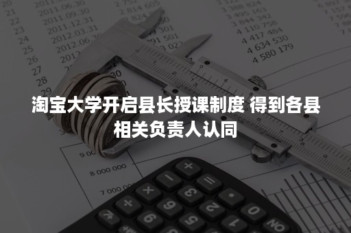 淘宝大学开启县长授课制度 得到各县相关负责人认同