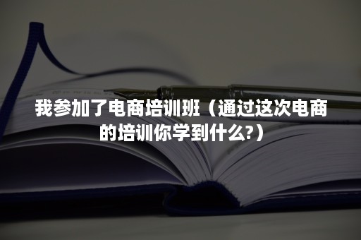 我参加了电商培训班（通过这次电商的培训你学到什么?）