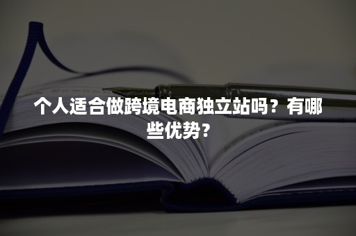 个人适合做跨境电商独立站吗？有哪些优势？