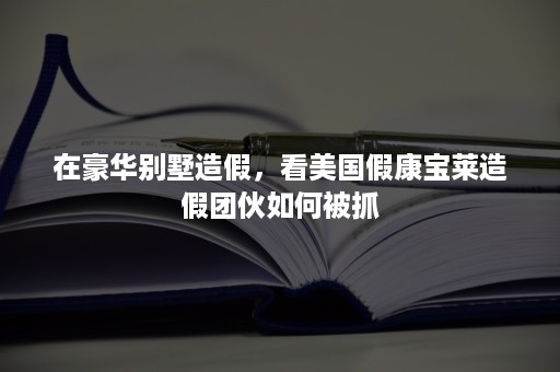 在豪华别墅造假，看美国假康宝莱造假团伙如何被抓