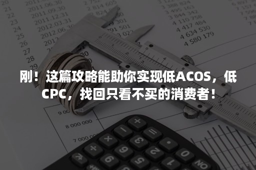 刚！这篇攻略能助你实现低ACOS，低CPC，找回只看不买的消费者！