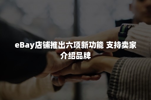 eBay店铺推出六项新功能 支持卖家介绍品牌