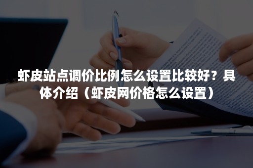 虾皮站点调价比例怎么设置比较好？具体介绍（虾皮网价格怎么设置）