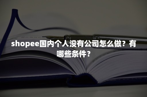 shopee国内个人没有公司怎么做？有哪些条件？