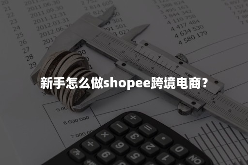 新手怎么做shopee跨境电商？