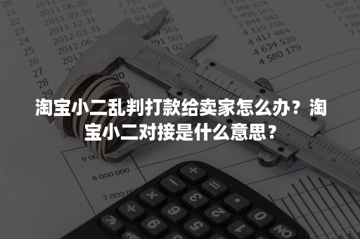 淘宝小二乱判打款给卖家怎么办？淘宝小二对接是什么意思？