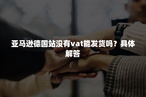 亚马逊德国站没有vat能发货吗？具体解答