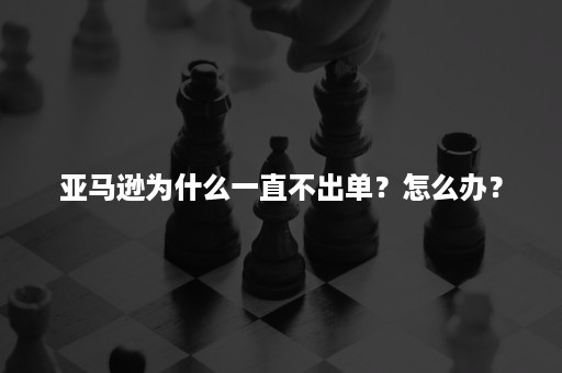 亚马逊为什么一直不出单？怎么办？