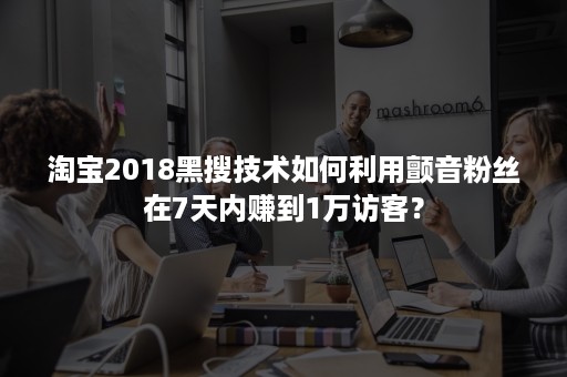 淘宝2018黑搜技术如何利用颤音粉丝在7天内赚到1万访客？