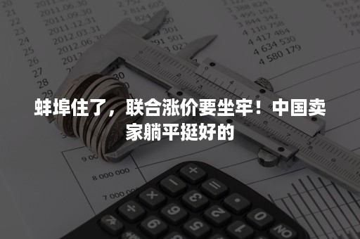 蚌埠住了，联合涨价要坐牢！中国卖家躺平挺好的