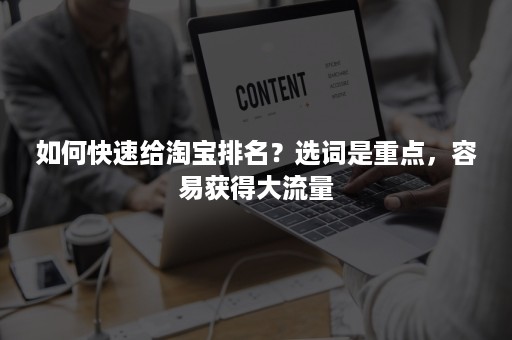 如何快速给淘宝排名？选词是重点，容易获得大流量