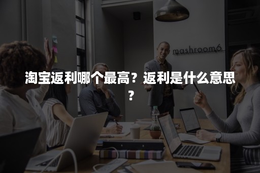 淘宝返利哪个最高？返利是什么意思？